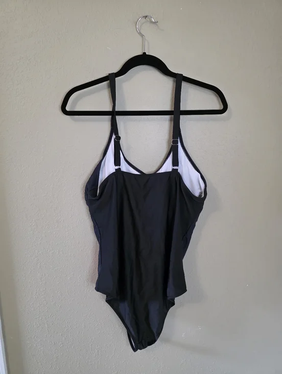 Black One Piece Bathing Suit With Face. - Picture 2 of 3